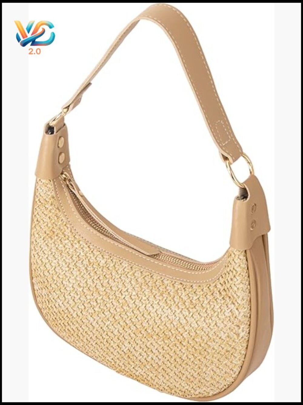 Mini Straw Crescent Bag Woven Shoulder Crossbody Purse Vacation Beach Summer
